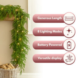 Marco Paul 9Ft Artificial Led Natural Pine Garland - thumbnail 4
