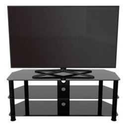 "Avf Classic 1.25M Glass Corner Tv Stand With Cable Management For Tvs Up To 60"" - Black" - thumbnail 5