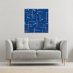 Andrew Lee Flowers With Check Grid For Fashion (Canvas Print) / 101 X 101 X 4Cm - thumbnail 2
