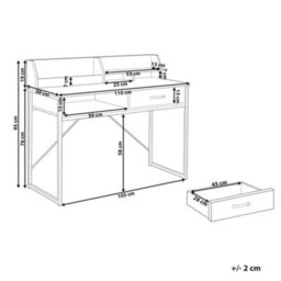 Beliani Home Office Desk Zyra White 110 Cm 50 Cm - thumbnail 3