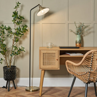 Litecraft Danica 1 Light Antique Brass Industrial Style Floor Lamp - image 1
