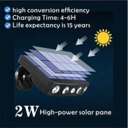 Solar Pir Motion Sensor Wall Light Outdoor Garden Security Ip65 - thumbnail 4