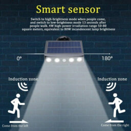 Solar Pir Motion Sensor Wall Light Outdoor Garden Security Ip65 - thumbnail 5