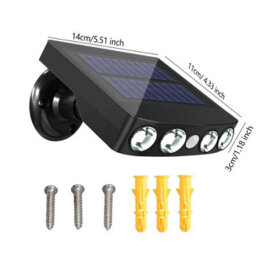 Solar Pir Motion Sensor Wall Light Outdoor Garden Security Ip65 - thumbnail 2