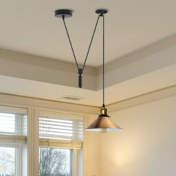 Retro Industrial Pendant Light Single Flame Spider Lamp In Yellow Brass, Adjustable 195Cm Cord, E27 Socket - thumbnail 4