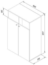 Vcm Bathroom Furniture High Cabinet Dreso White H. 110 X W. 80 X D. 39 Cm - thumbnail 3