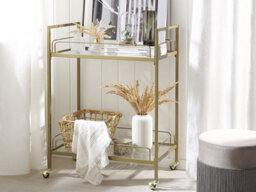 Beliani Kitchen Trolley Veneta Metal Gold - thumbnail 2