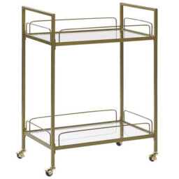 Beliani Kitchen Trolley Veneta Metal Gold - thumbnail 1