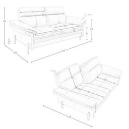 Angel Cerda Brown Leather 2-Seater Sofa And Dark Chromed Stainless Steel Legs - thumbnail 8