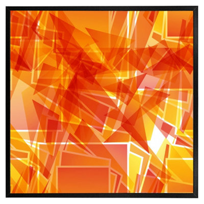 "Andrew Lee Orange Geometric (Picutre Frame) / 20X20"" / Oak" - image 1
