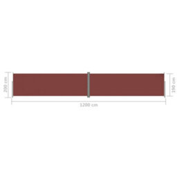 Berkfield Retractable Side Awning Brown 200X1200 Cm - thumbnail 8