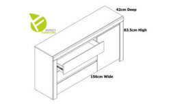 Impact Furniture Sideboard Cabinet Large 3 Drawers Unit Modern White Gloss Oak Effect Soft Close Storage Holten - thumbnail 8
