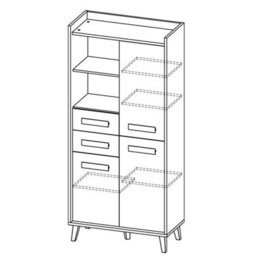 Arte Spacious Multi-Use Cabinet: Werso W3, Anthracite & Oak Riviera, H1952mm W900mm D420mm - thumbnail 2