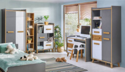 Arte Spacious Multi-Use Cabinet: Werso W3, Anthracite & Oak Riviera, H1952mm W900mm D420mm - thumbnail 3