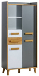 Arte Spacious Multi-Use Cabinet: Werso W3, Anthracite & Oak Riviera, H1952mm W900mm D420mm - thumbnail 1