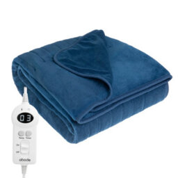 Abode Electric Blanket Blue Heated Throw Microfleece With 9 Heat Settings Aht1001Blu - thumbnail 1