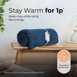 Abode Electric Blanket Blue Heated Throw Microfleece With 9 Heat Settings Aht1001Blu - thumbnail 7
