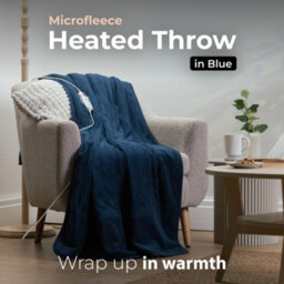 Abode Electric Blanket Blue Heated Throw Microfleece With 9 Heat Settings Aht1001Blu - thumbnail 2