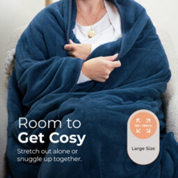 Abode Electric Blanket Blue Heated Throw Microfleece With 9 Heat Settings Aht1001Blu - thumbnail 5