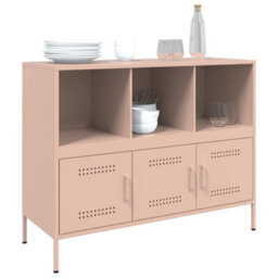Berkfield Sideboard Pink 100.5X39X79 Cm Steel - thumbnail 4