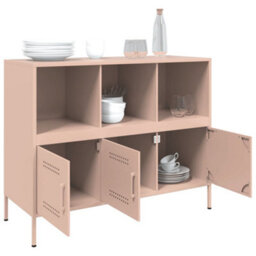 Berkfield Sideboard Pink 100.5X39X79 Cm Steel - thumbnail 5