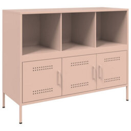 Berkfield Sideboard Pink 100.5X39X79 Cm Steel - thumbnail 2