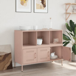 Berkfield Sideboard Pink 100.5X39X79 Cm Steel - thumbnail 3