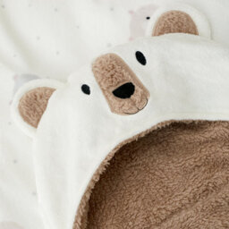 Catherine Lansfield Cosy Bear So Soft Fleece Hooded Blanket Natural - thumbnail 2