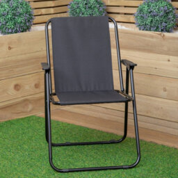 Samuel Alexander 4 Pack Of Black Lightweight Foldable Canvas Chair With Plastic Armrests - thumbnail 2