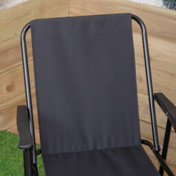 Samuel Alexander 4 Pack Of Black Lightweight Foldable Canvas Chair With Plastic Armrests - thumbnail 4