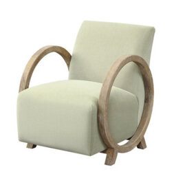 Wyld Haus Aracaju Sage Velvet Armchair With Oak Ring Arms - thumbnail 3