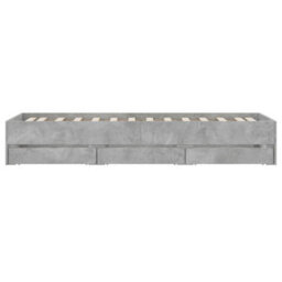 Berkfield Bed Frame With Drawers Without Mattress Concrete Grey 90X200 Cm - thumbnail 7