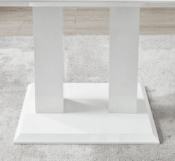 Furniturebox Uk 4 Seater Dining Set - Imperia White High Gloss Dining Table And Chairs - 4 Navy Pesaro Silver Leg Chairs - thumbnail 2