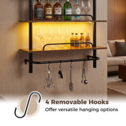 Gainoom Floating Shelves For Wall 3-Tier Industrial Pipe Shelving With Led Light - thumbnail 9