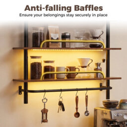 Gainoom Floating Shelves For Wall 3-Tier Industrial Pipe Shelving With Led Light - thumbnail 5