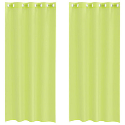 Berkfield Durable Voile Curtains With Grommets 2 Pcs Apple Green 140X225 Cm