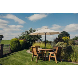Churnet Valley Garden Furniture Ltd Valley 4 Seater Round 4Xc - Timber - L220 X W220 X H95 Cm - Minimal Assembly Required - Set Of Waterproof Cushions Included - thumbnail 6