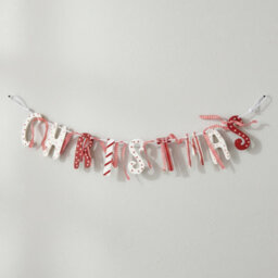 Shatchi 70Cm Vintage Country Style Tartan Red & Cream Wooden Christmas Garland Banner Gingham Ribbon Hanging Xmas Decorations - thumbnail 6