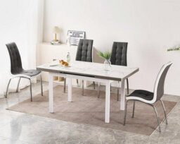 Furnizone UK Jade 4-Seater Ceramic White Marble Effect Extending Dining Table - thumbnail 5