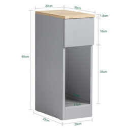 Sobuy Fbt111-Hgx2, Set Of 2 Slim Bedside Table Bedside Cabinet Narrow Side Table Nightstand With Drawer And Shelf, Grey - thumbnail 3