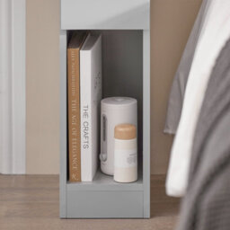 Sobuy Fbt111-Hgx2, Set Of 2 Slim Bedside Table Bedside Cabinet Narrow Side Table Nightstand With Drawer And Shelf, Grey - thumbnail 7