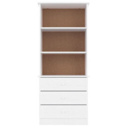 Vidaxl Bookcase With Drawers Alta White 60X35X142 Cm Solid Wood Pine Bookcases - thumbnail 3