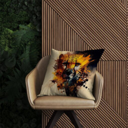 Warren Reed Designer Cheetah Face Splashart Outdoor Cushion 45Cm X 45Cm - thumbnail 2