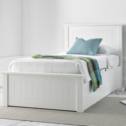 New England Solo White Wooden Ottoman Storage Bed - Single 3Ft Bed Frame - thumbnail 1