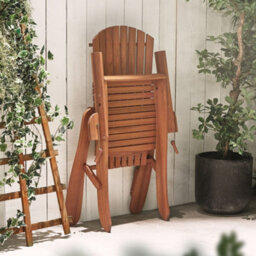 Vonhaus Folding Adirondack Chairs Set Of 2, Outdoor Acacia Wood Garden Chairs & Teak Oil, Weather Resistant, Hudson - thumbnail 5