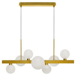 Long Life Lamps Company Modern Ceiling Golden Cluster Pendant Light Bar Globe Frosted Glass Lamp Shades H3089 With G9 Led