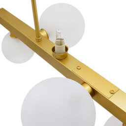 Long Life Lamps Company Modern Ceiling Golden Cluster Pendant Light Bar Globe Frosted Glass Lamp Shades H3089 With G9 Led - thumbnail 5