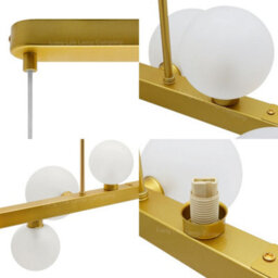 Long Life Lamps Company Modern Ceiling Golden Cluster Pendant Light Bar Globe Frosted Glass Lamp Shades H3089 With G9 Led - thumbnail 6