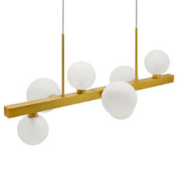 Long Life Lamps Company Modern Ceiling Golden Cluster Pendant Light Bar Globe Frosted Glass Lamp Shades H3089 With G9 Led - thumbnail 4