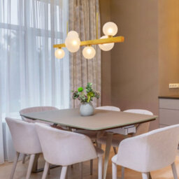 Long Life Lamps Company Modern Ceiling Golden Cluster Pendant Light Bar Globe Frosted Glass Lamp Shades H3089 With G9 Led - thumbnail 8